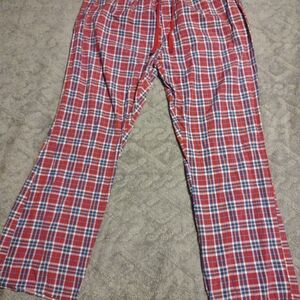 Men's Red Plaid Pajama Pants With Pockets